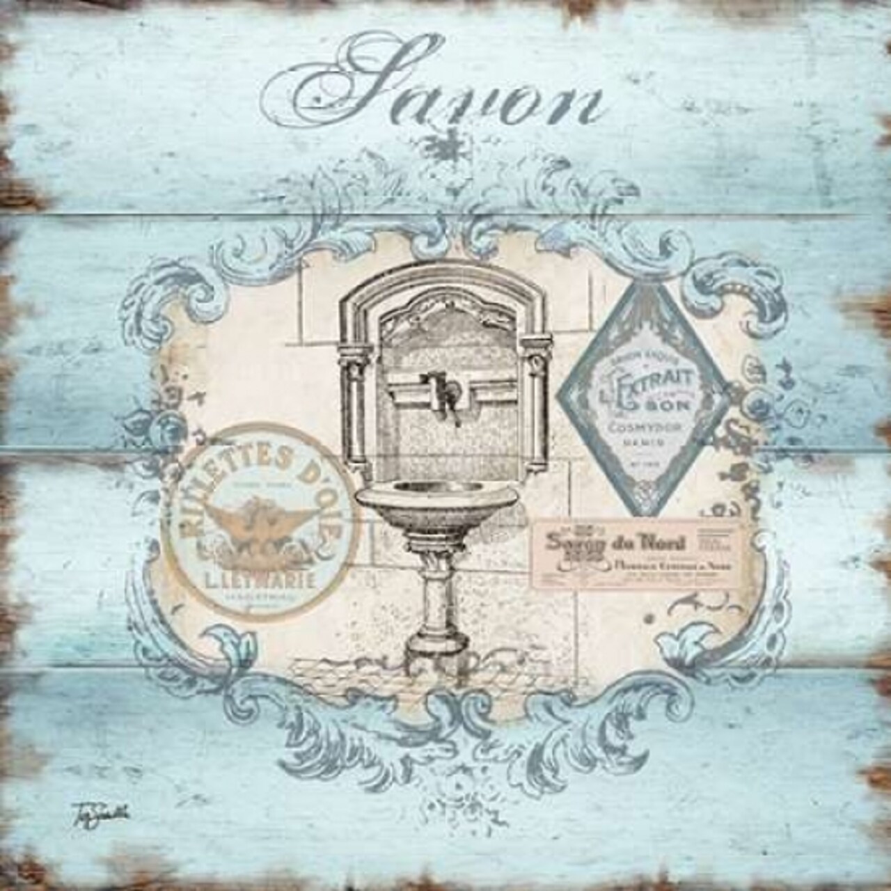 Rustic French Bath I Poster Print by Tre Sorelle Studios - Item # VARPDXRB8506TS